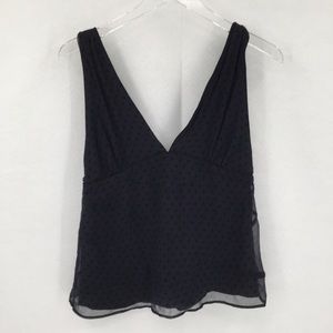 Marc Jacobs silk chiffon navy swiss dot cami 10 M